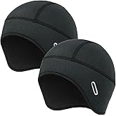 MELASA 2 Pack Thermal Skull Cap for Men Women Winter Under Helmet Liner with Glasses Holes Warm Cycling Cap for Cold Weather