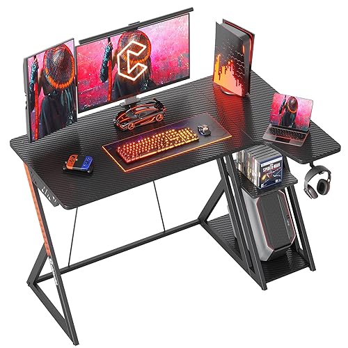 CubiCubi Carrier Gaming Desk 47 inch Gamer Workstation, Home Computer ...