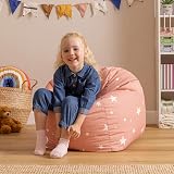 icon Star Print Kids Bean Bag Pink Childs Chair with Filling Included view 2