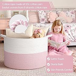 INDRESSME 115L Extra Large Pink Laundry Basket for