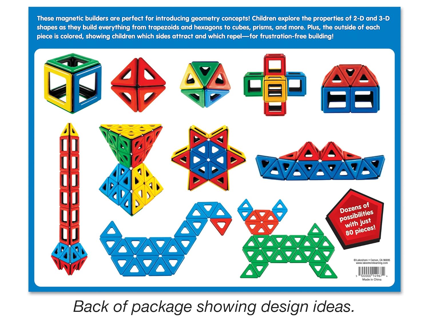 Amazoncom Lakeshore 3 D Magnet Builders 80 Piece Set Toys Games