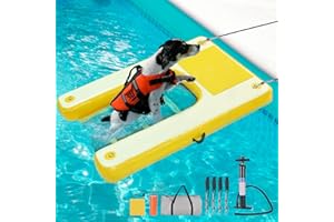 Homegroove Inflatable Dog Water Ramp, 59''x 38'' Extra Large Dog Boat Ramp for Dogs Up to 230 LBS, Non-Slip Float Floating Do