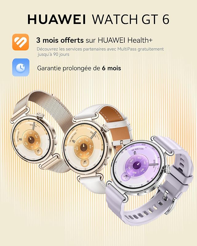 Watch GT 6 GPS 46mm Montres connectées, Écran AMOLED de 1,47 Pouce