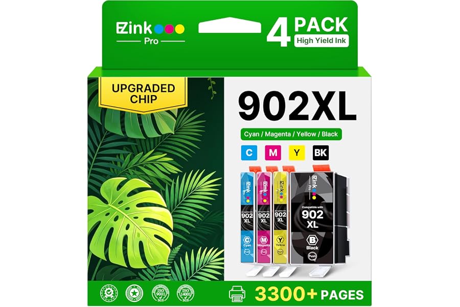 902XL Ink Cartridges for HP Printers Compatible for HP 902XL Ink Cartridges | Upgraded Chip Replacement for HP 902XL Ink Cart