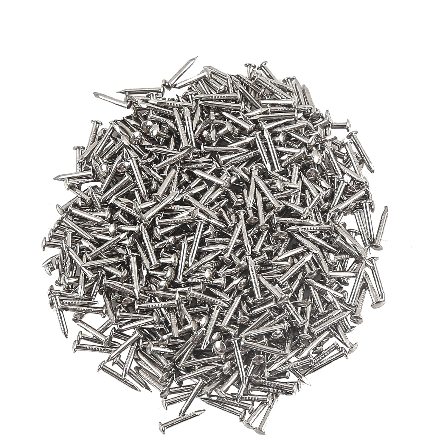 newlng Small Nail Round Head Tiny Nails String art Nails Hand-Made Hardware Accessories Fasteners Art Mini Nails 500pcs 1 X 10mm(DXL) Silver