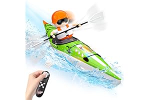 CANKETEC Kids RC Paddle Boat, 2.4 Ghz Remote Control, Toddler Water Racing Boat With Light for Pools, Lake, Bathtub - Summer Outdoor Water Toys Gift for Ages 6-12 Boys & Girls