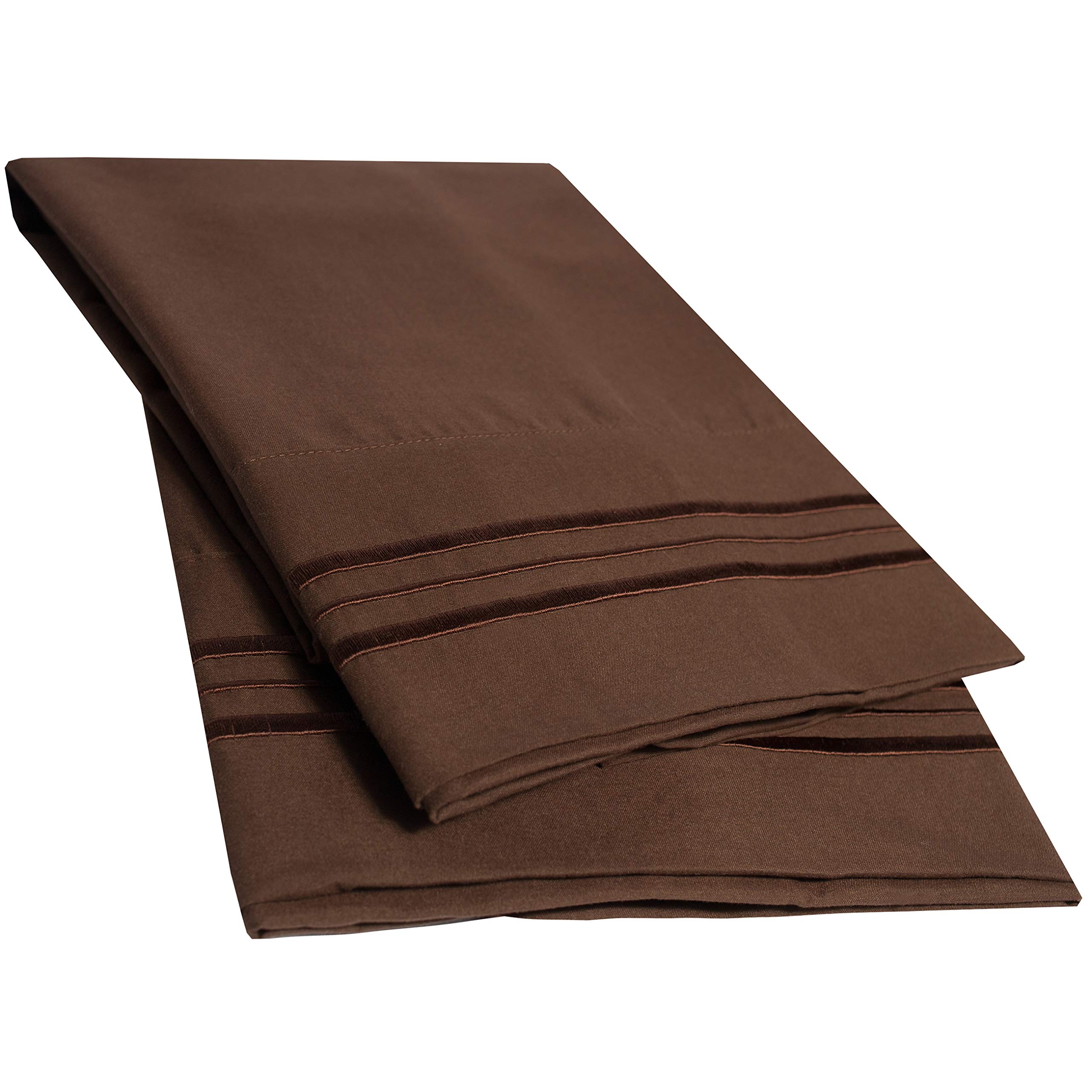 2 Pack Pillow Case Set 1800 Series Fine Brushed Microfiber Pillowcases