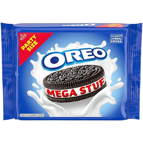 OREO MEGA STUF CHOCOLATE SANDWICH COOKIES, PARTY SIZE, 1 LB 9.35 OZ