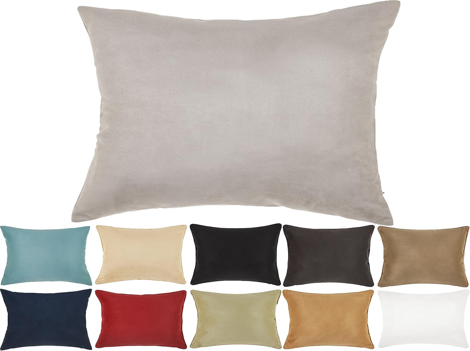 DreamHome 12 X 18 Inches Faux Suede Decorative Lumbar