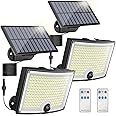 KagoLing Solar Lights Outdoor 202 LED Motion Sensor Lights IP65 Waterproof 120 Degree Beam Angle Solar Garden Lights 2 Pack w