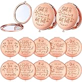 Huwena 12 Pcs Easter Christian Gifts Mirror for Women Bulk Bible Verse Makeup Compact Pocket Mirror Inspirational Christian Party Religious Gift for Coworker Teacher Employee Travel Church Scripture