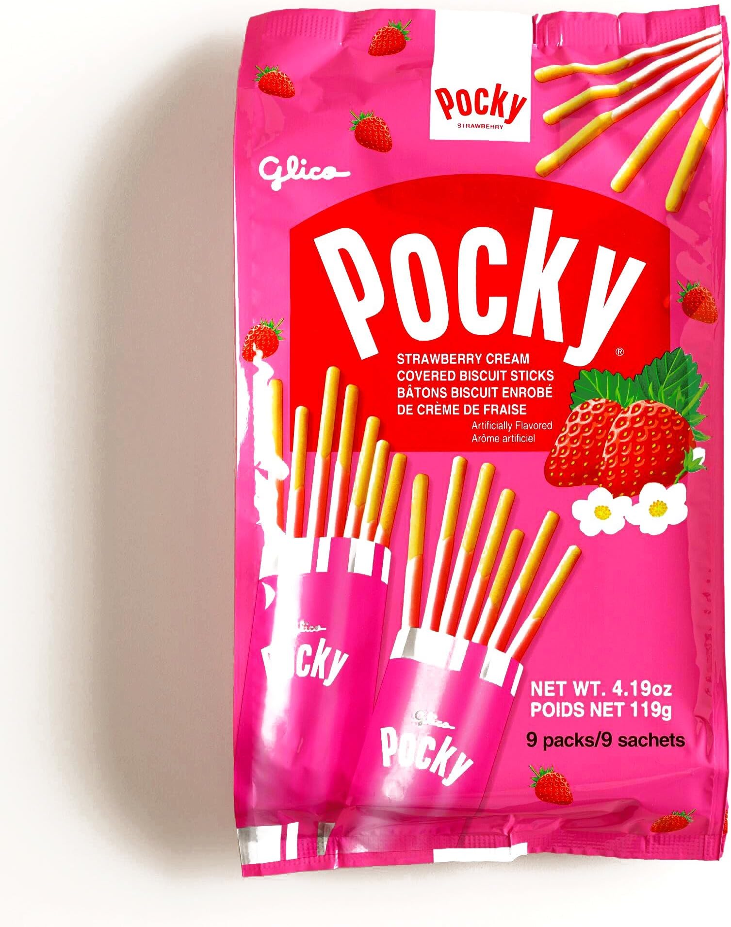 Strawberry Pocky Value Pack 4.1 oz each (4 Items Per Order)