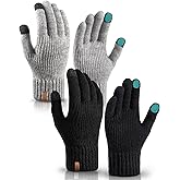 FURTALK Winter Gloves for Women Men Thick Warm Touch Screen Ski Snow Gloves for Cold Weather 2 Pairs