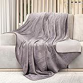 Mon Chateau 60" x 70" Fireside Mélange Throw Blanket, Contrast Stitching Soft Blanket for Queen-Size Bed, Couch, or Sofa, Cozy Home Decor and Stylish Living Room Comfort, Cedarwood