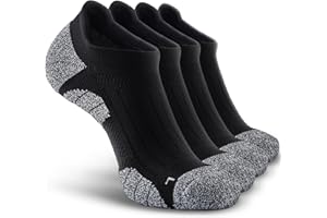 SITOISBE Men's No Show Compression Athletic Socks, Cushioned for Running Hiking