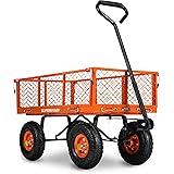 SuperHandy Wagon Utility Cart Hand Truck Manual Heavy Duty Lawn Garden with Removable Side Meshes 400 lbs Max Capacity