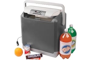 Wagan EL6225 12V Personal Thermoelectric Cooler/Warmer, 24 Liter Capacity, Portable Electric Car Cooler Warmer with 12/24V DC, 12V Small Fridge for Car, RV, and Camping Use, UL Listed