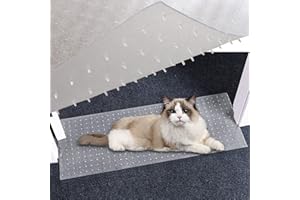 TAINESS 8.2Ft Cat Carpet Protector,Cat Carpet Protector for Doorway,DIY Non Slip Carpet Protector for Pets,Easy to Cut, Carpet Protector Stop Cats from Scratching Carpet at Doorway