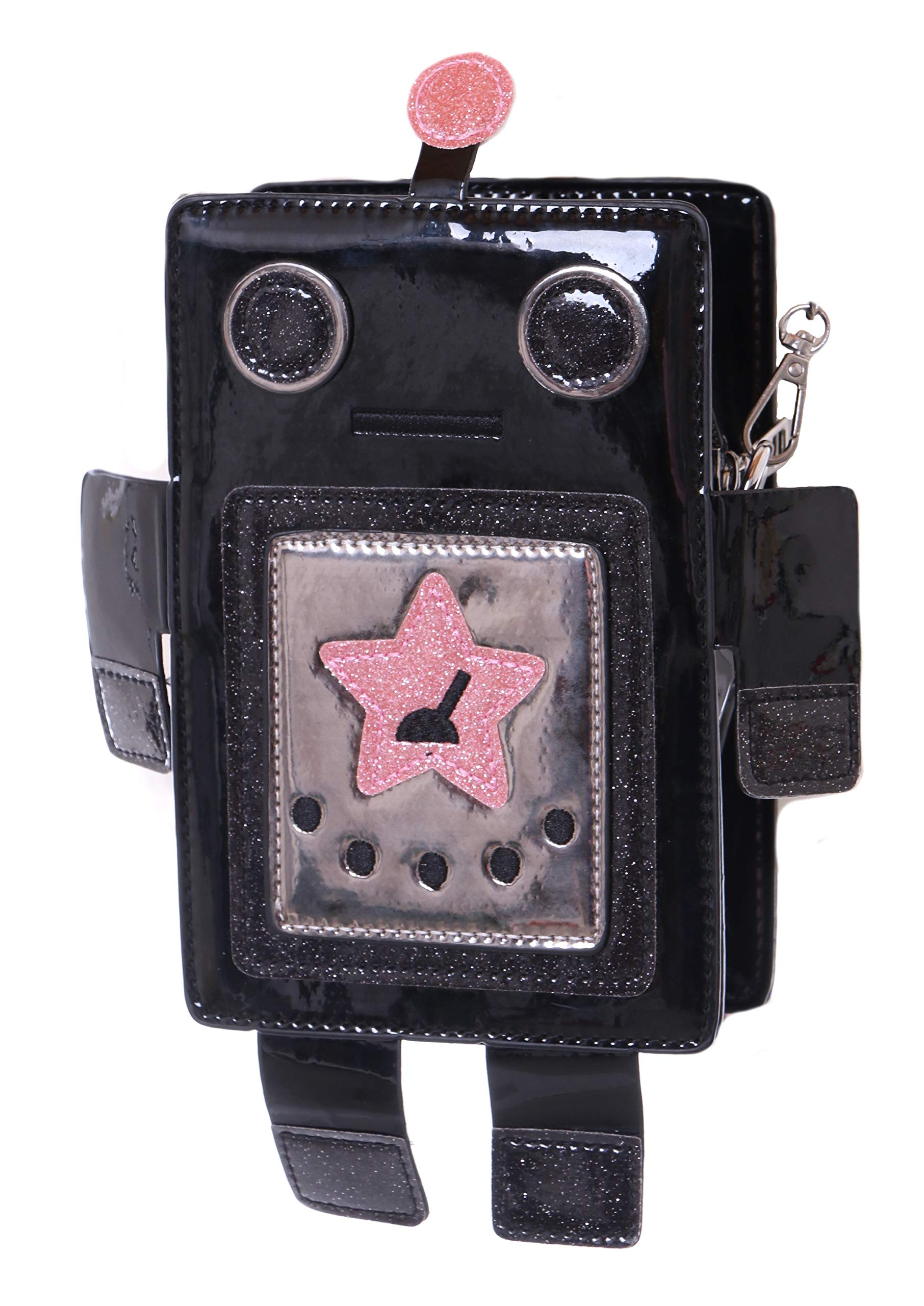 Kawaii-Story LB-6013-2 Black Robotor Male Metallic Lacquer Trend Party Small Bag