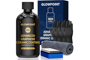GLOWPOINT Ceramic Coating for Cars, 20H Graphene Ceramic Coating for Auto Detailing, High Gloss Anti-Scratch Nano Coat Kit, 1