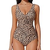 SUUKSESS Women Retro One Piece Swimsuit Sexy Tummy Control Bathing Suit