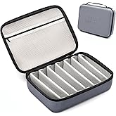 Face Shadow Hard EVA Travel Sunglasses Organizer Case, Adjustable Slot For Multiple Pairs, Portable Eyeglasses Storage Box for Men Women - 8 Slots
