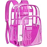 PAMANO Clear Backpack Transparent Heavy Duty School PVC Bookbag See Through Bag Boys and Girls for College Work Travel Security