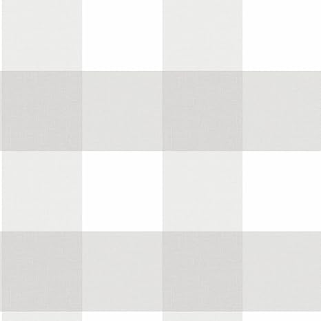 Amazon Nuwallpaper Nu2691 ファームハウス 格子縞 剥がして貼れる壁紙 グレー 1 Pack Nu2691 1 壁紙