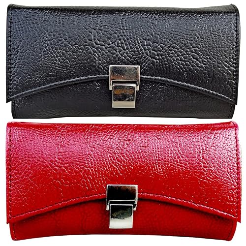 PURSEOnality Womens Synthetic Clutches Combo (Red and Black)