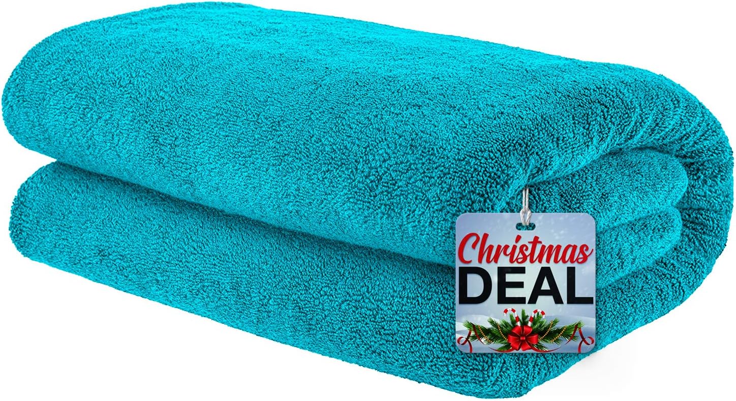 American Bath Towels, Soft & Absorbent Oversized 40x80 Ringspun Genuine Cotton 650 GSM Premium Hotel & Spa Quality Turkish Bath Sheet Towel, Aqua Blue: Kitchen & Dining