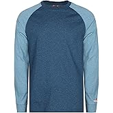 BOCOMAL FR Shirts Two-Tone Crew for Summer 4oz EX Lightweight Flame Resistant Long Sleeve Work T-Shirt Base Layer