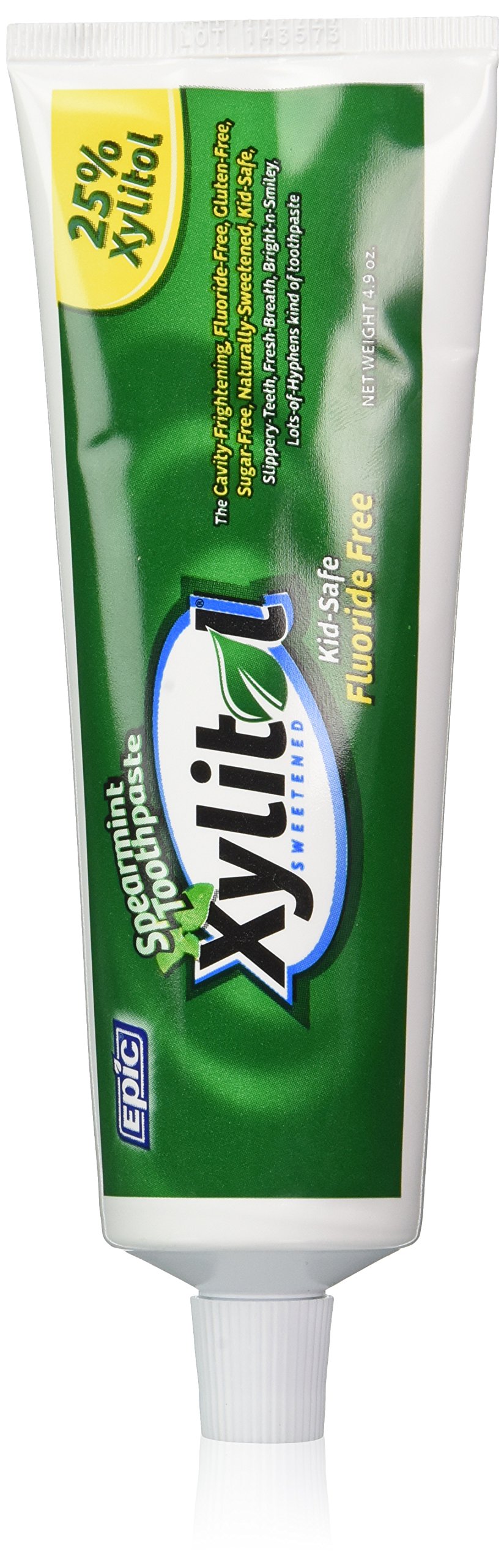Epic Dental Kid Safe Xylitol Sweetened Spearmint Toothpaste Fluoride-Free 4.9 oz