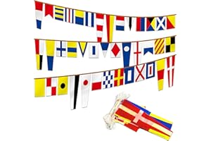 Anley International Maritime Signal Code String Flags Set of 40 Flags - 40 Ft Long Naval Themed Decoration Pennant Banners fo