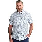 HUK Mens Kona Solid Short Sleeve Fishing Button Down Shirt for Men, White, X-Large