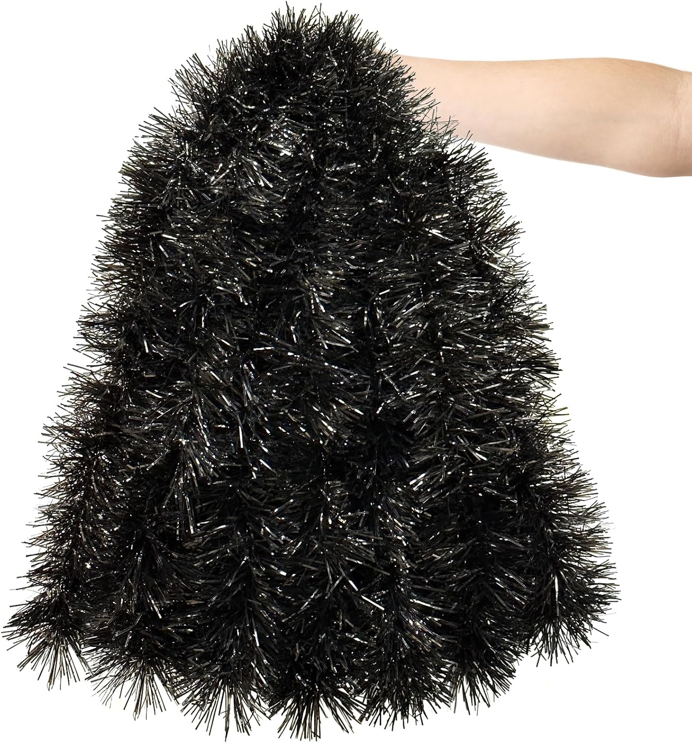 Wreaths, Garlands & Swags - 19.6 Feet Black Garland Halloween Tinsel Garland Sparkle Hanging Holiday Tree Vines Table Door Wall Rail Fireplace Parade Floats Halloween Garland for Outdoor Indoor Home Party Decoration