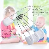 D.A.Y. Republic 12 Pack Nappy Pins 2.2 in Stainless Steel Safety Locks view 3