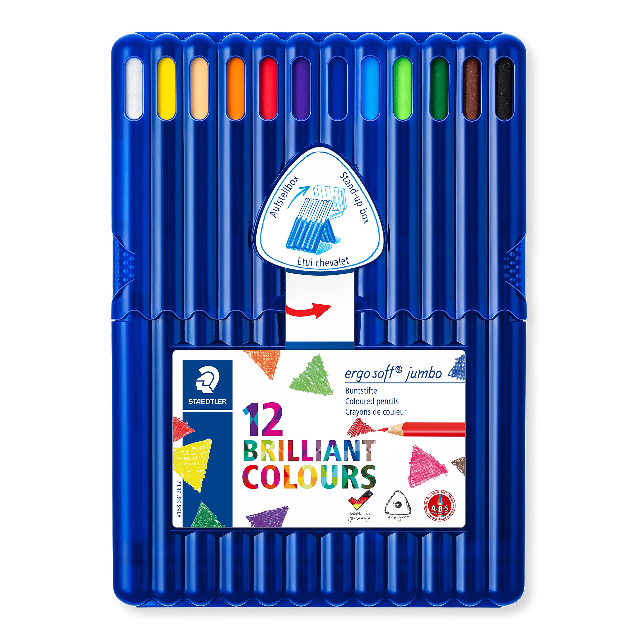 Staedtler Ergosoft Jumbo Coloured Pencil - Assorted Colour, Pack of 12