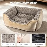 JOEJOY Dog Bed Medium Washable Calming Rectangle Plush Beige view 3