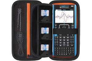 Elonbo Carrying Case for Texas Instruments TI-Nspire CX II CAS/CX II/CX/CX CAS Color Graphing Calculator, Extra Zipped Pocket Fits USB Cables and Accessories, Black