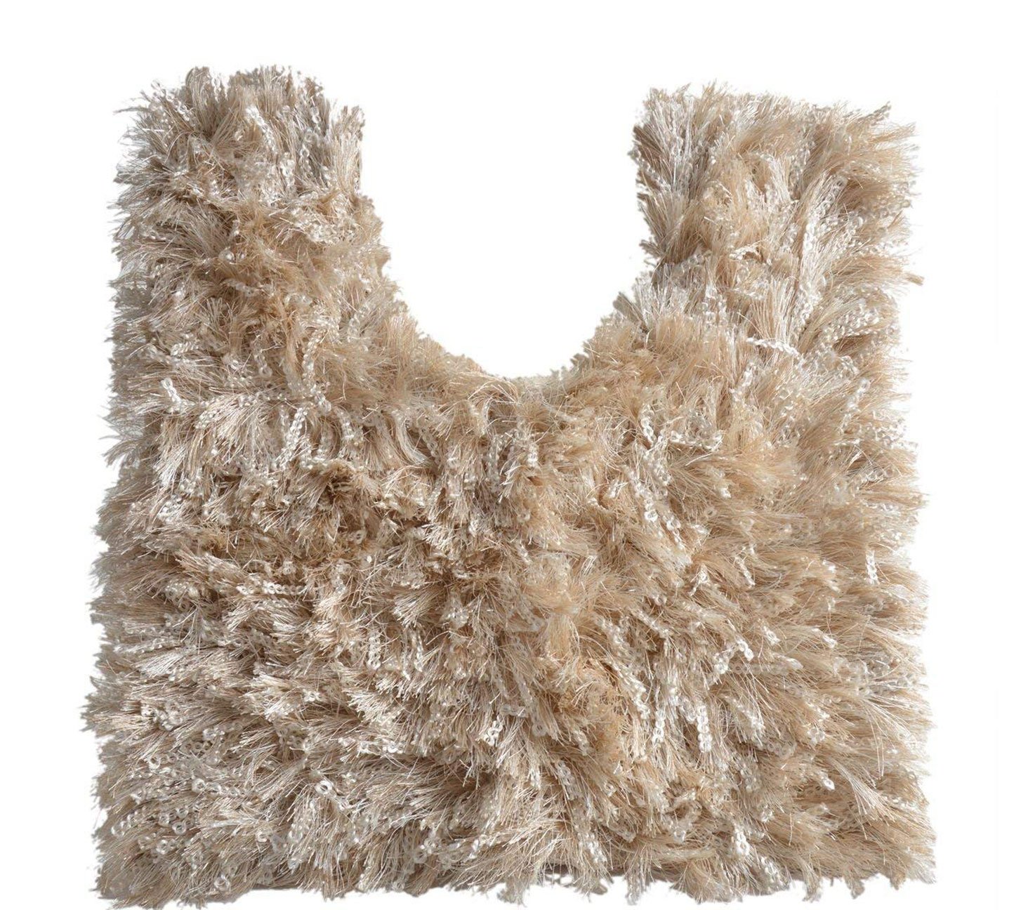 Allure Bath Fashions Toilet Mat for Pedestal Shimmer Shaggy Pile Pedestal Mats Size 50 x 50cm in