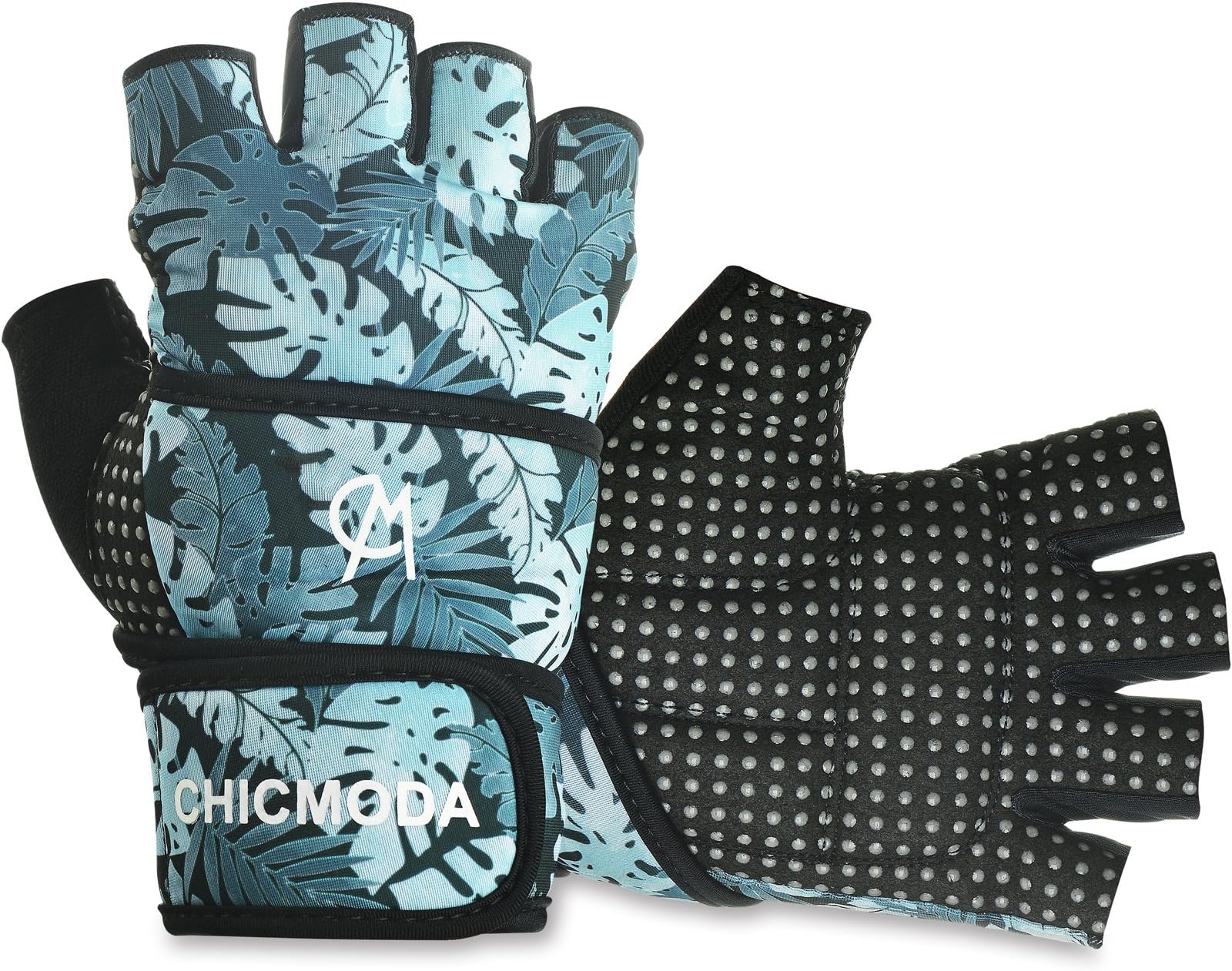 CHICMODA Women's Men's Weight Lifting Gym Gloves with 18" Wrist Wrap, Anti-Slip Sport Gloves with Padded Palm Support for Workout, Weightlifting, Fitness & Cross Training (1 Pair)