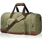 Litvyak Duffle Bag for Travel, 50L Canvas Travel Duffel Bags Overnight Weekend Gym Carry On Luggage Bag for Men & Women(Army Green)
