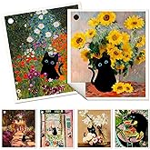 Miss Adola 6 Pack Swedish Dishcloths for Kitchen - Reusable Dish Cloths for Washing Dishes Absorbent Cute Funny Kitchen Towels Cleaning Sponge, Floral Cat