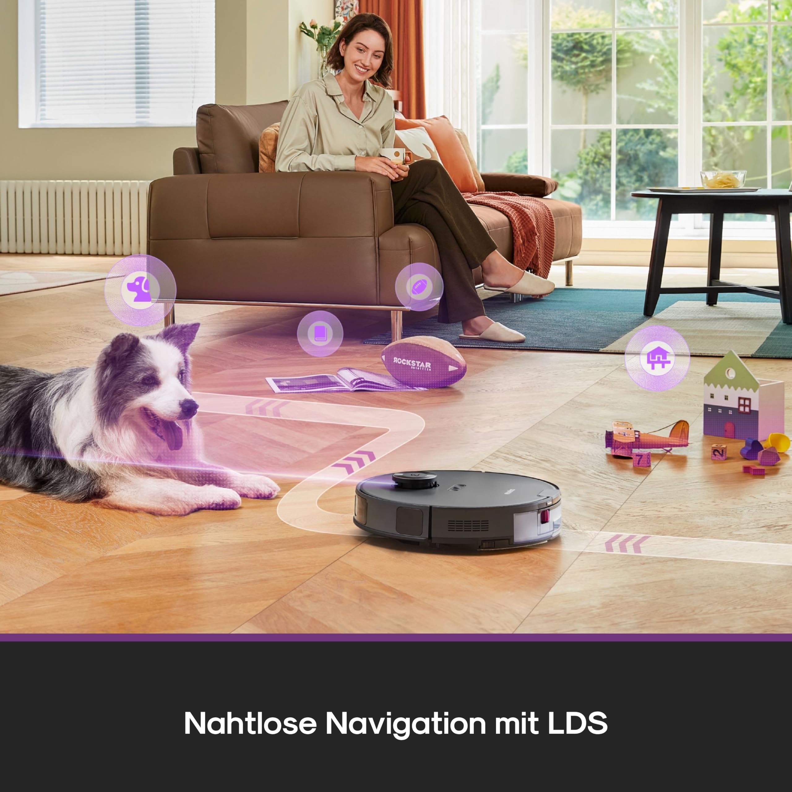 Eureka E20 Evo Plus Saugroboter mit Wischfunktion Absaugstation beutelloser, Saugroboter 10000 Pa, Saug Wischroboter mit Selbstentleerung, Anti-Wickel für Tierhaare, Hartböden, Teppiche 3