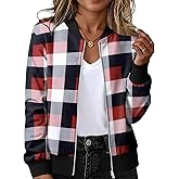 Magritta Women's Bomber Jacket Casual Coat Zip Up Outerwear Windbreaker Fall Jackets for Women Trendy