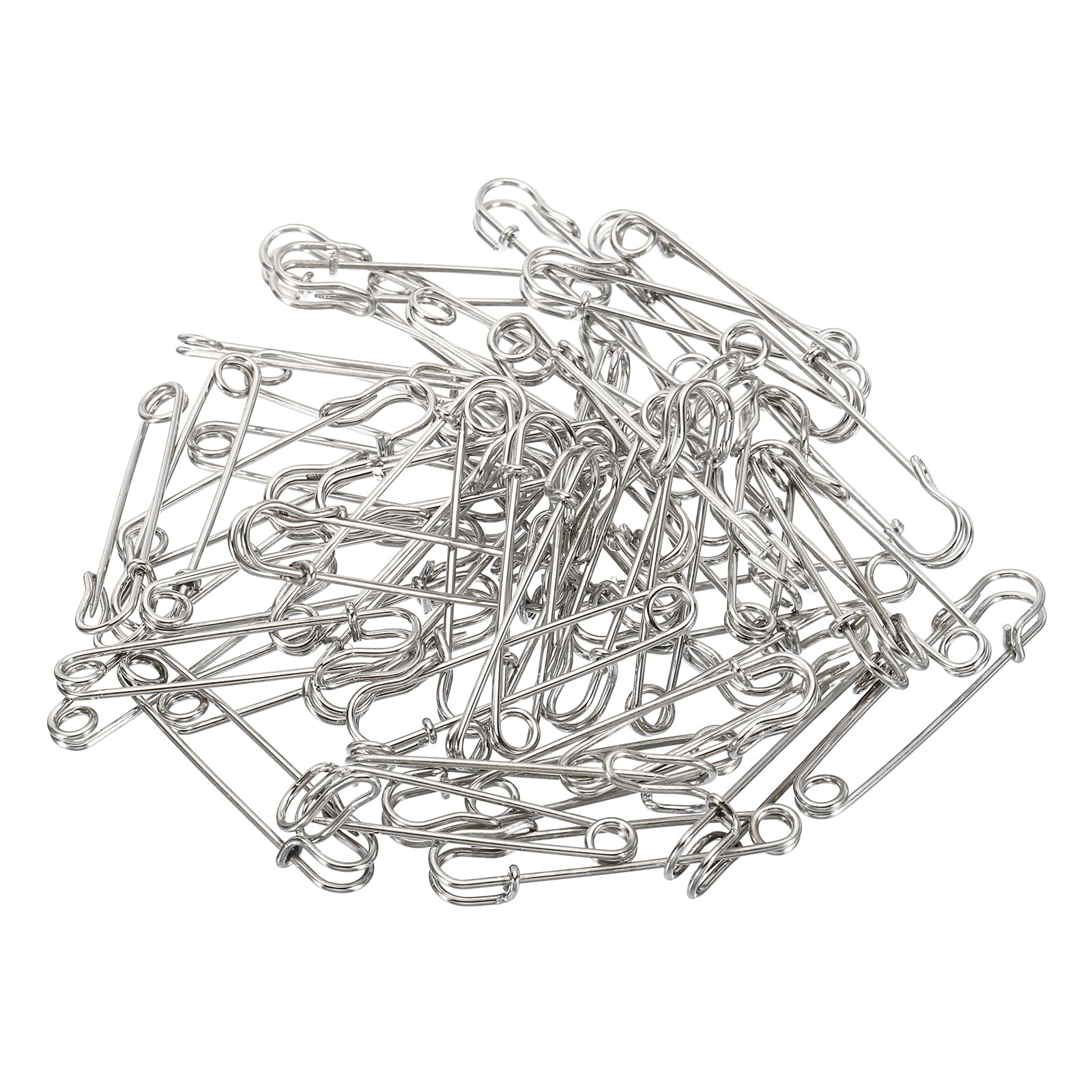YOKIVE 50 Pcs Safety Pins, Large Metal Sewing Pins | Craft Making, Great for Clothing, Knitting, Sewing (Silver Tone, 1.5-Inch)