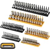 GRENPRO 7PCS Socket Organizer Tray Set with Mini Folding Tray | Magnetic Socket Holder for 1/4", 3/8", 1/2" Drive Metric &amp; SAE Deep &amp; Shallow Sockets