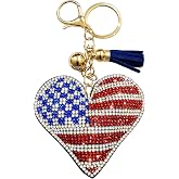 Popfizzy Double Sided Bling Keychains for Women and Girls, Sparkly Purse Charm, Rhinestone Bag Charm, Cool Gifts for Women