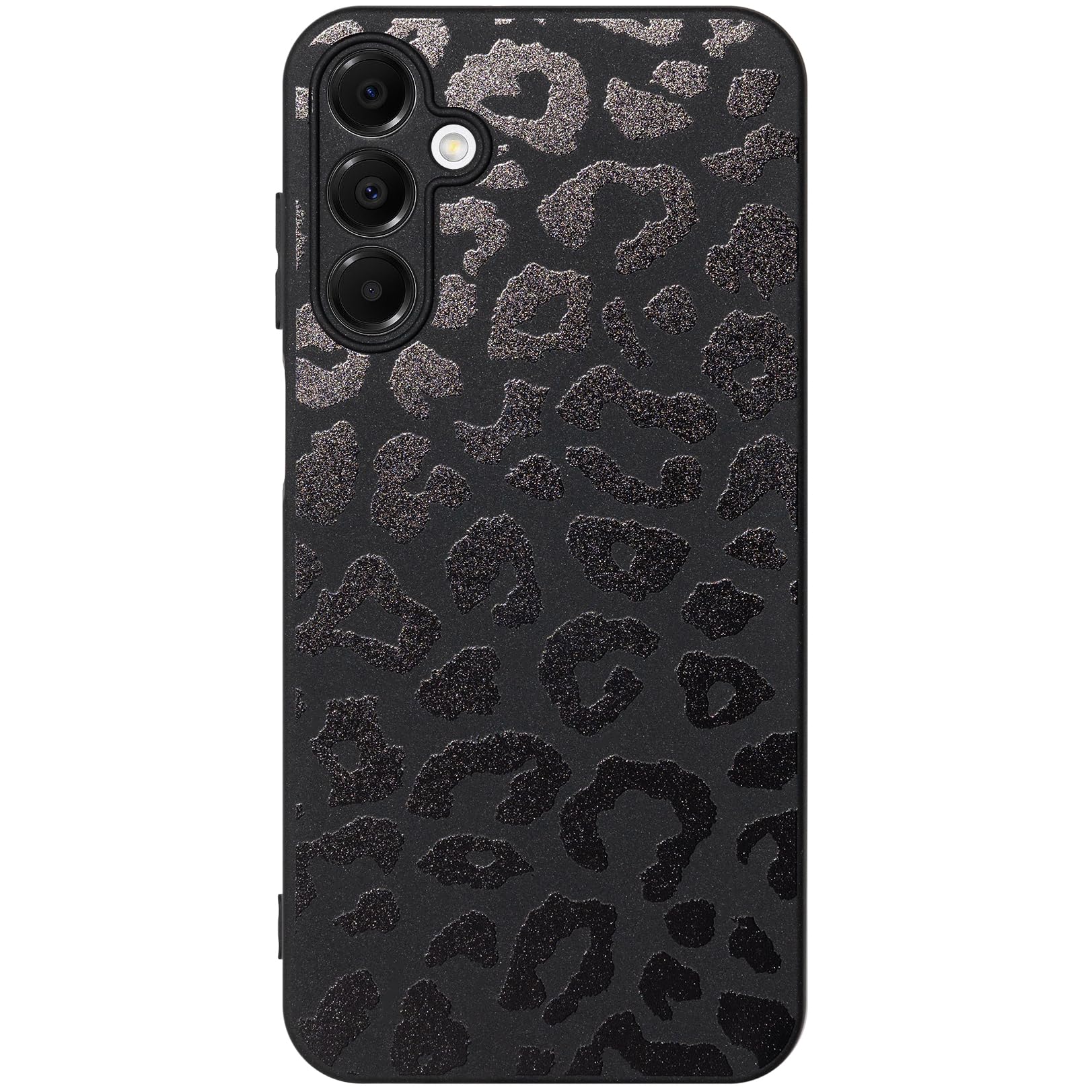 Mouzor Cute Phone Case Compatible with Samsung Galaxy A16 5G, Leopard Aesthetic Animals Art Pattern, Matte Finish Soft TPU Anti Fingerprint Shockproof Cases Cover for Girls Women, Black