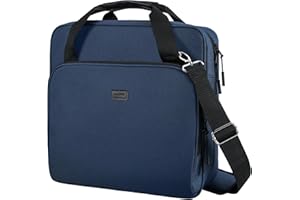 Losong 3 Ring Zipper Binder 3 Inch D-Ring, Binder with Strap 700 Sheet Capacity & Multi-Pockets School and Office Organizer, Compatible with 13-Inch MacBook(Patent Design Dark Blue)